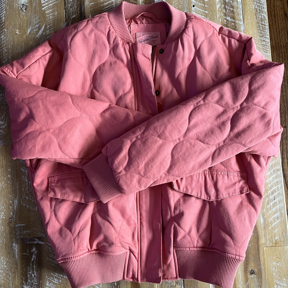 Pink Quilted Bomber Jacket size XS